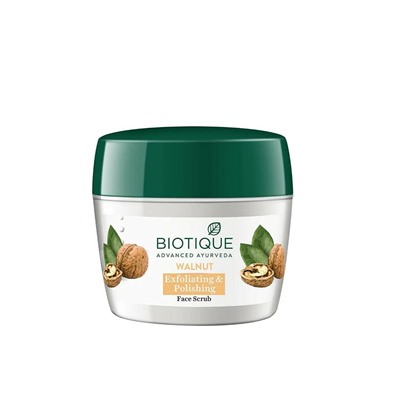 WALNUT, Exfoliating & Polishing Face Scrub, Biotique (ГРЕЦКИЙ ОРЕХ, Отшелушивающий и полирующий скраб для лица, для нормальной и сухой кожи, Биотик), 175 г.