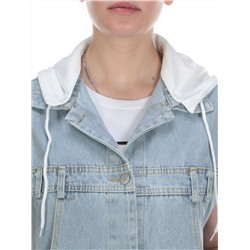 812 BLUE/WHITE Джинсовый жилет женский (100% хлопок) размер 60