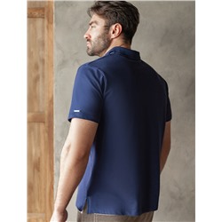 Футболка-поло из фактурного трикотажа