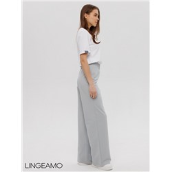 Женские брюки - палаццо из футера 2-х нитки Lingeamo серебристый КБ-26 (61)