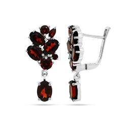 Серьги из серебра гранат, Нола