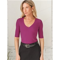 Джемпер из трикотажа в широкий рубчик