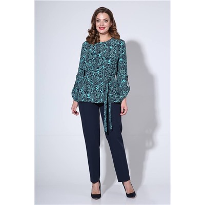 Liona Style 811 бирюза/синий, Брюки,  Блуза