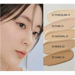 Стойкий тональный кушон с полуматовым финишем Rom&Nd Nu SPF24 PA++, 15 г