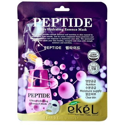 EKEL Маска тканевая д/лица с пептидами  Peptide Ultra Hydrating 25мл