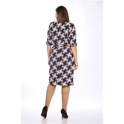 Lady Style Classic 317/4 синий_с_коричневым, Платье