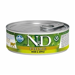 Фармина N&D Cat GF Prime Консервы кабан и яблоко беззерновые, 80г 1209 АГ