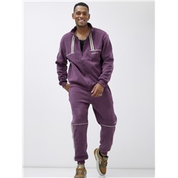 Спортивный костюм мужской демисезонный на флисе фиолетового цвета 326F