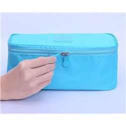 15%Дорожный органайзер для белья и косметики - сумка органайзер для путешествий,1 шт. Размер 28*16*12 см. Цвет голубой.