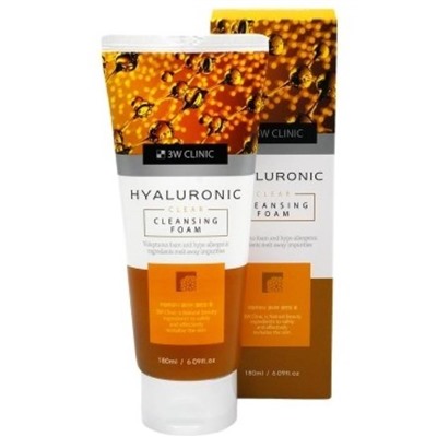 3W CLINIC Пенка д/умывания с гиалур.кислотой  Hyaluronic Cliansing Foam 180мл