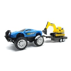 Набор Машин 2шт (спортивная, экскаватор) 43*13см / коробка N-130