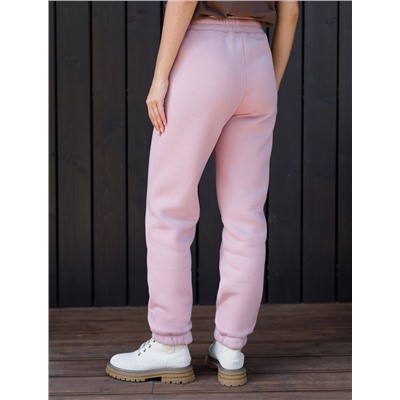 Брюки джоггеры теплые из футера трехнитики c начесом