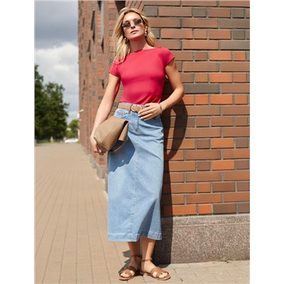 Юбка А-силуэта из эластичного денима