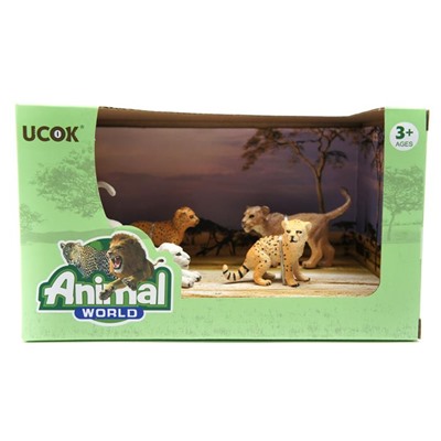 Набор  Животный мир 4шт (пумы и гепарды) 19*11см / коробка 229803