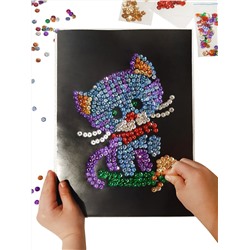 Картина из пайеток «Котик», набор для творчества