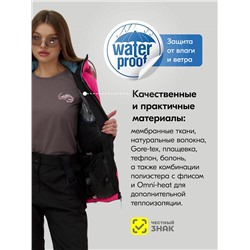 Горнолыжный костюм женский зимний розового цвета 0027R