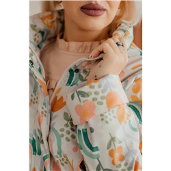 Стильная леди М-673 молочный/принт_цветы, Куртка