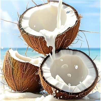 Дорожный набор косметики 3 в 1 с кокосом (Шампунь, Маска для волос, Гель для душа), 50+50+50 мл.