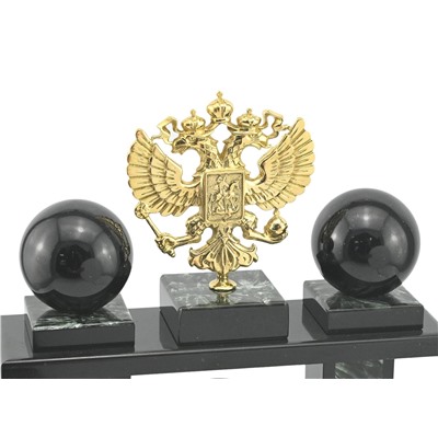 Часы каминные из серафинита "Герб" 190*65*320мм.