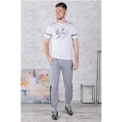 брюки спортивные 
            3.MM117B-серый-светлый