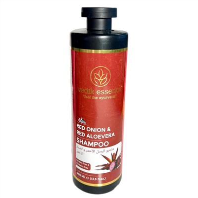 RED ONION & RED ALOE VERA Shampoo, Vedik Essence (Шампунь КРАСНЫЙ ЛУК И КРАСНЫЙ АЛОЕ ВЕРА для укрепления и роста волос, Ведик Эссенс), 400 мл.