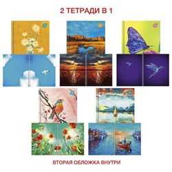 Тетрадь 96 л клетка офсет  спираль  ЭКСМО ЖИВОПИСНЫЙ ВИД 5 видов двойная обложка ТСЛ968467