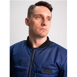 Бомбер удлиненный синий