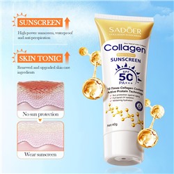 Солнцезащитный крем для лица с коллагеном SPF50+ PA+++ Sadoer, 40 гр.