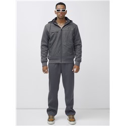 Спортивный костюм мужской зимний с начесом серого цвета 7336Sr