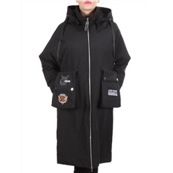 ZW-2306-C BLACK Пальто демисезонное женское (100 гр. синтепон) BLACK LEOPARD размер 46
