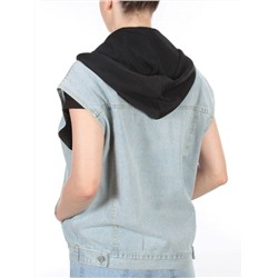 811 BLUE/BLACK Джинсовый жилет женский (100% хлопок) размер 56