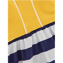 Платье  UD 1583 полос/желт