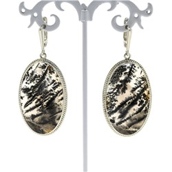 Серьги агат моховой 27*43мм