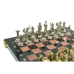 Шахматы подарочные с металлическими фигурами "Геракл", 250*250мм