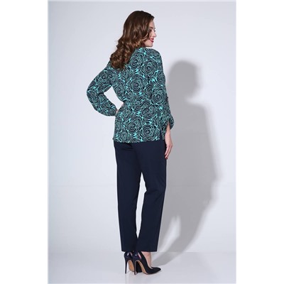 Liona Style 811 бирюза/синий, Брюки,  Блуза