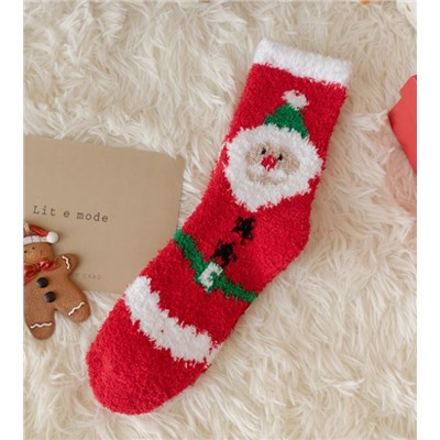 Носки НГ махровые р.35-40 "Christmas 2" Санта
