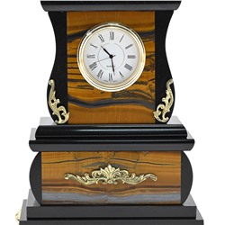 Часы из тигрового глаза и долерита "Двуглавый Орел" 165*75*275мм