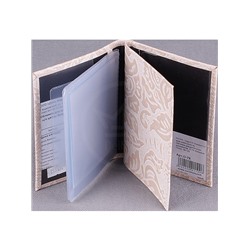 Обложка для авто+паспорт Premier-О-78 натуральная кожа бежевый пион (128)  108813