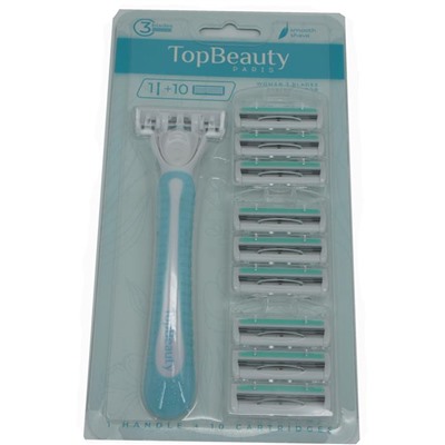 TOP BEAUTY SLIM Станок женский (3лезвия)+10кассет