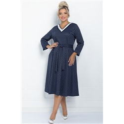 Платье Осенняя история (синее) П11227