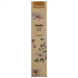 Tulasi VANILLA Incense Sticks, Sarathi (Туласи ВАНИЛЬ благовония палочки, Саратхи), 15 палочек.