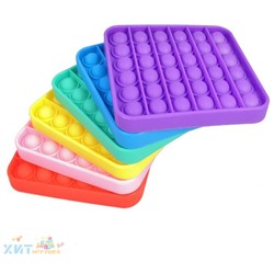 POP IT antistress Сенсорная игрушка КВАДРАТ ОДНОТОН в ассортименте / Вечная пупырка, popit_kvadrat_postel