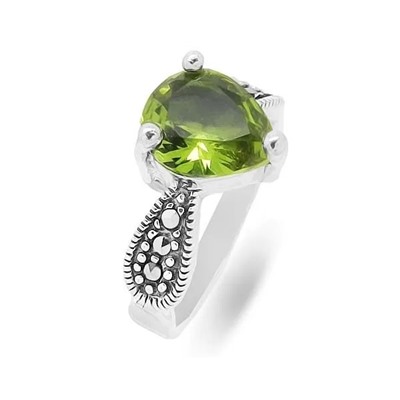 Кольцо из серебра марказит, султанит, SL-AGA116