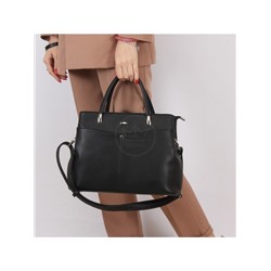 Сумка женская искусственная кожа ADEL-255/1в. 2отдел. плеч/ремень,  черный флотер  240607