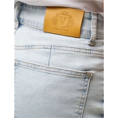 Укороченные джинсы из эластичного денима