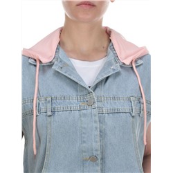 812 BLUE/PINK Джинсовый жилет женский (100% хлопок) размер 58