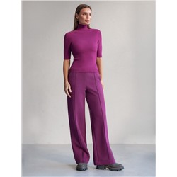 Водолазка тонкой вязки в рубчик из хлопка с нейлоном