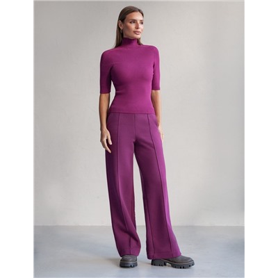 Водолазка тонкой вязки в рубчик из хлопка с нейлоном