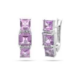 Серьги из серебра аметист, Сара