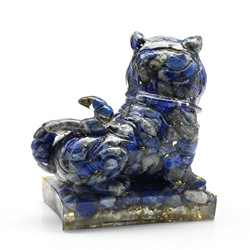 Фигурка из лазурита и смолы "Тигр" 95*60*93мм
